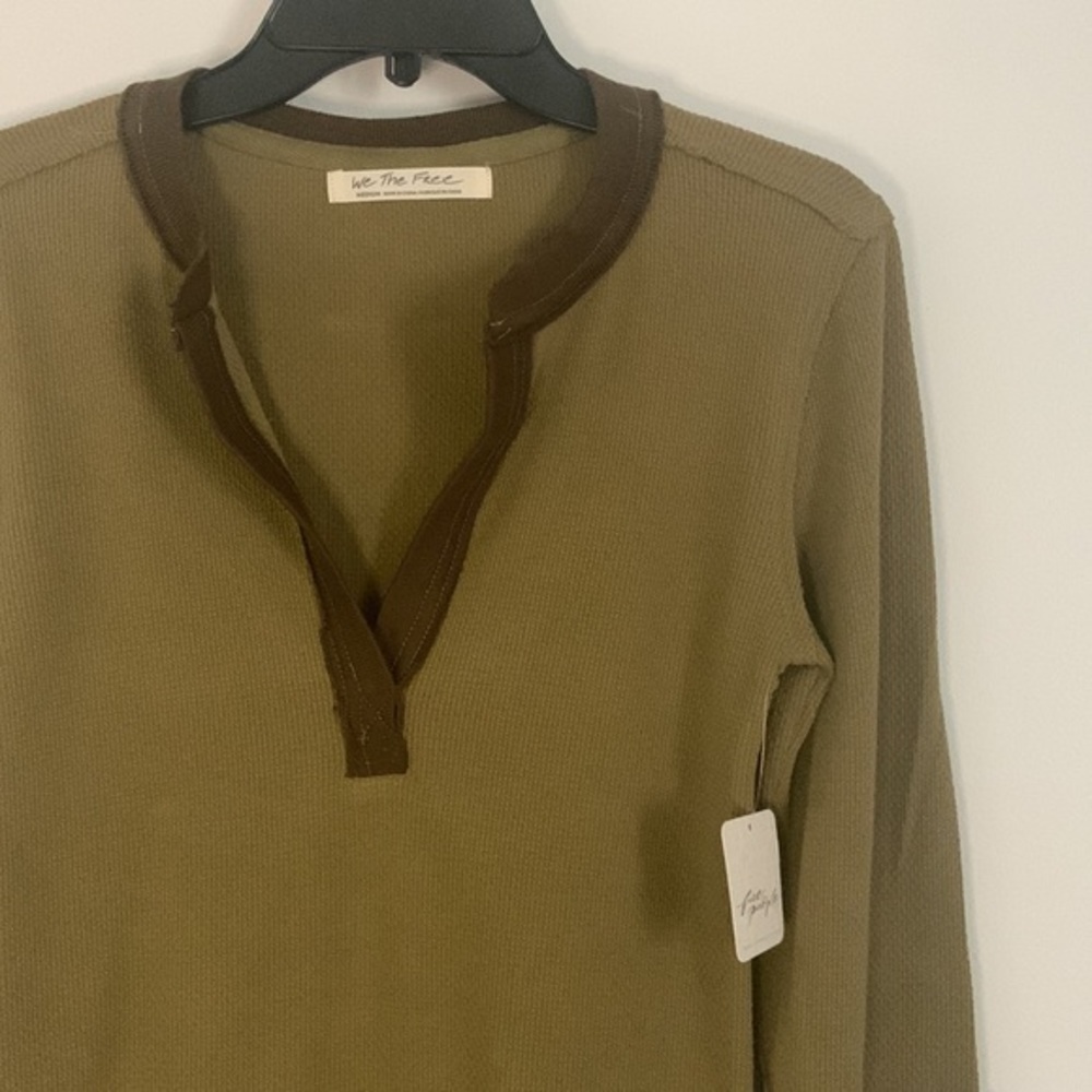 FREE PEOPLE Mikah Layering Thermal Cuff Olive Green - Picture 6 of 8